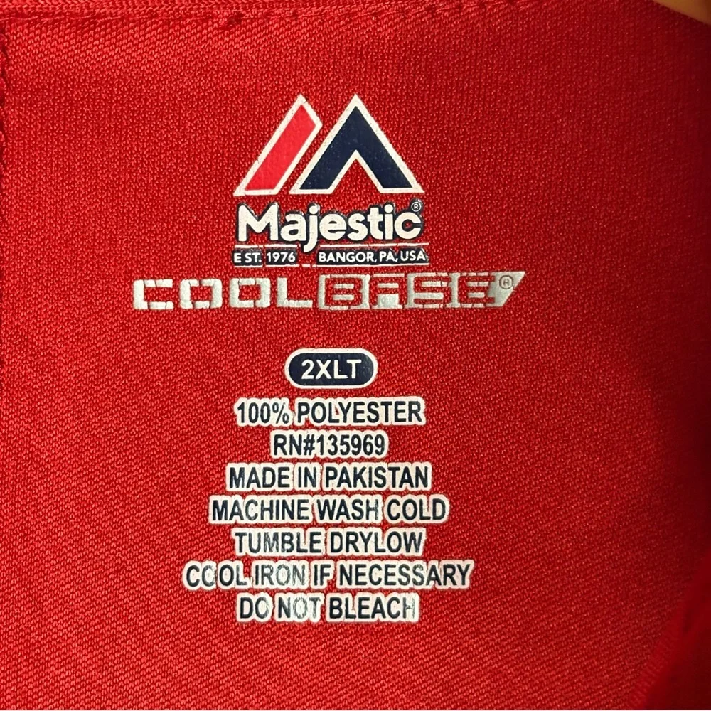 Majestic Washington Nationals Nats Cool Base 1/4 Zip Baseball Jacket Men‎ 2XLT